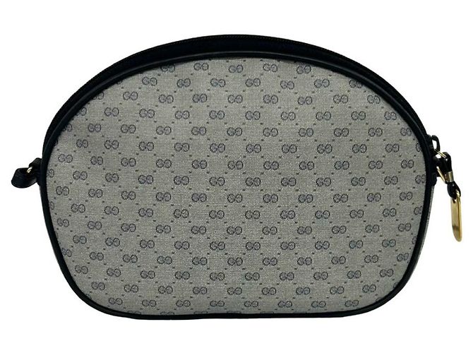 Mini Bolsa de Ombro em Couro Gucci Micro GG Logo Pattern Azul marinho - vista 3