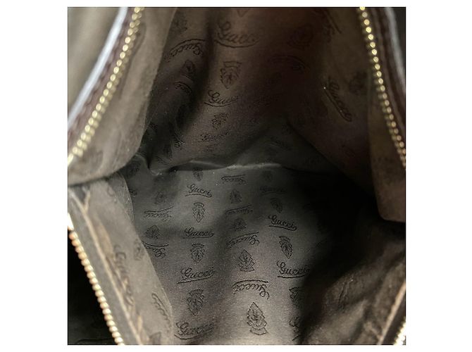 Gucci Tote Bag aus Canvas und Leder mit GG-Muster Braun Beige - Ansicht 10