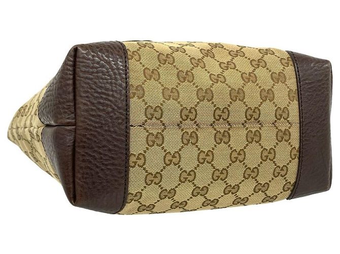 Gucci Tote Bag aus Canvas und Leder mit GG-Muster Braun Beige - Ansicht 7