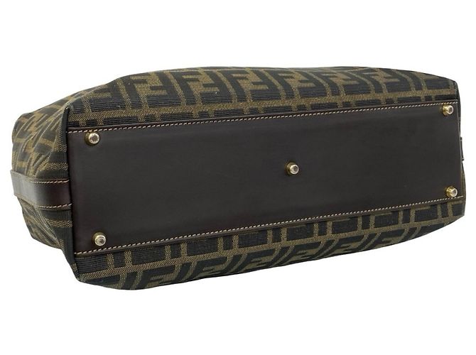 Fendi Anna Vintage Handtasche aus Canvas und Leder mit Zucca FF-Muster Braun - Ansicht 7