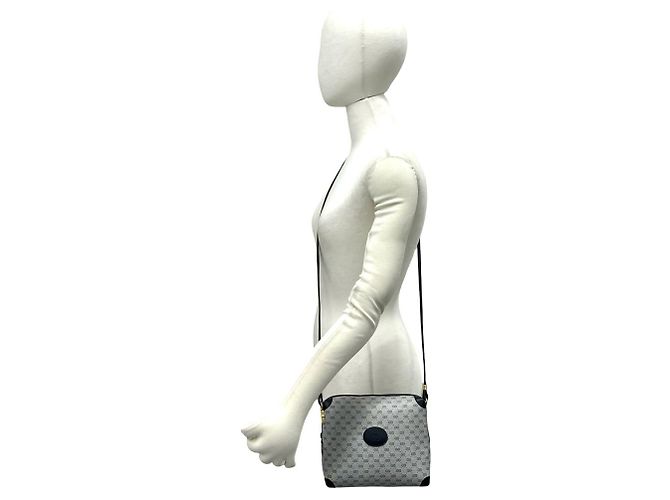Borsa a tracolla mini e pochette in pelle GUCCI Old Gucci Micro GG Logo Pattern Blu navy - vista 2