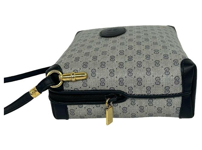Borsa a tracolla mini e pochette in pelle GUCCI Old Gucci Micro GG Logo Pattern Blu navy - vista 5