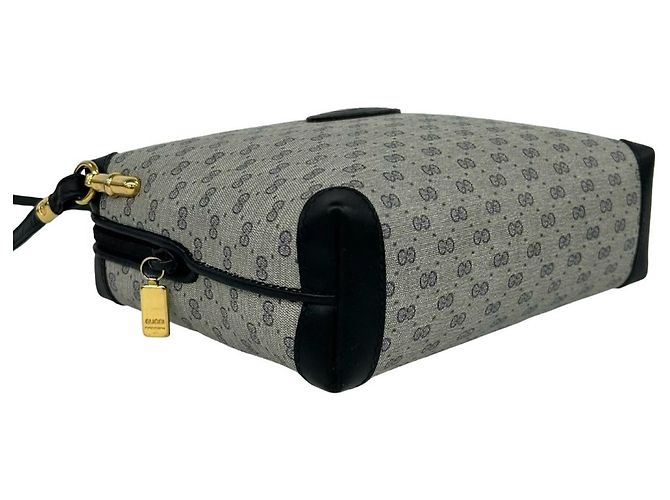 Borsa a tracolla mini e pochette in pelle GUCCI Old Gucci Micro GG Logo Pattern Blu navy - vista 7