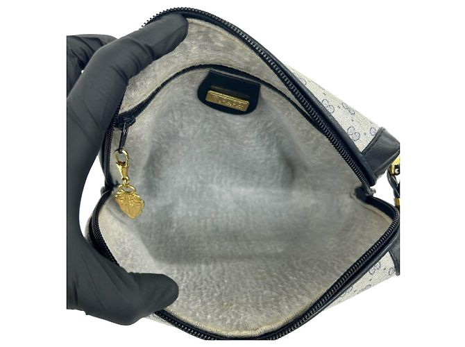 Borsa a tracolla mini e pochette in pelle GUCCI Old Gucci Micro GG Logo Pattern Blu navy - vista 9