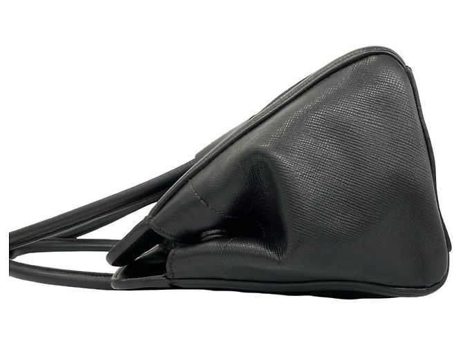 Prada Handtasche aus Saffiano-Leder und Canvas Schwarz - Ansicht 5