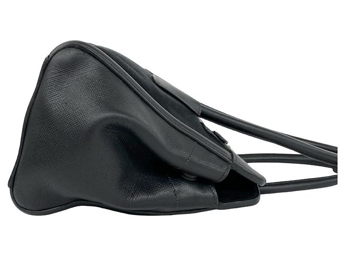 Prada Handtasche aus Saffiano-Leder und Canvas Schwarz - Ansicht 6