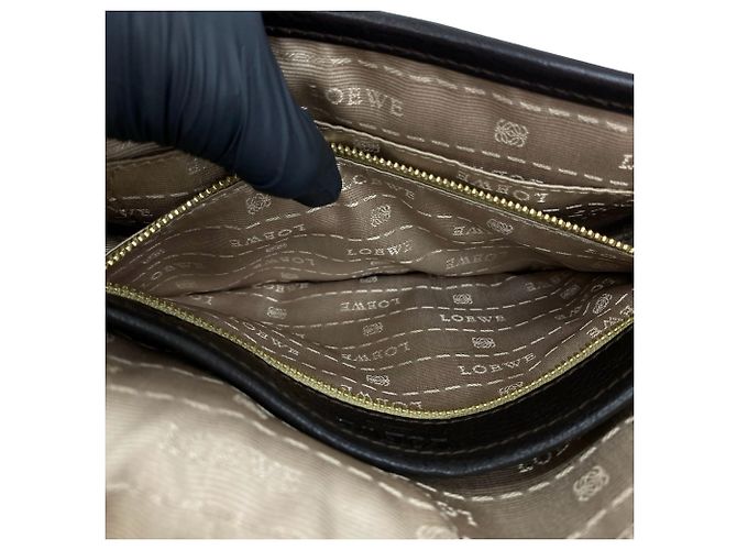 Loewe Vintage Logo Geprägte Leder-Schultertasche Braun - Ansicht 10