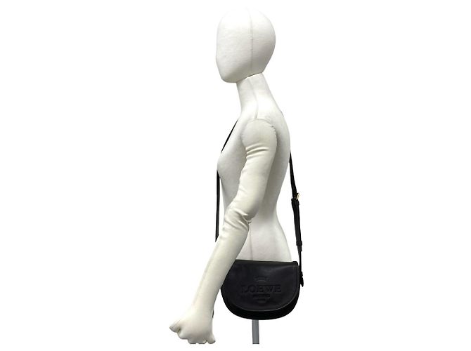 Loewe Vintage Logo Geprägte Leder-Schultertasche Braun - Ansicht 2
