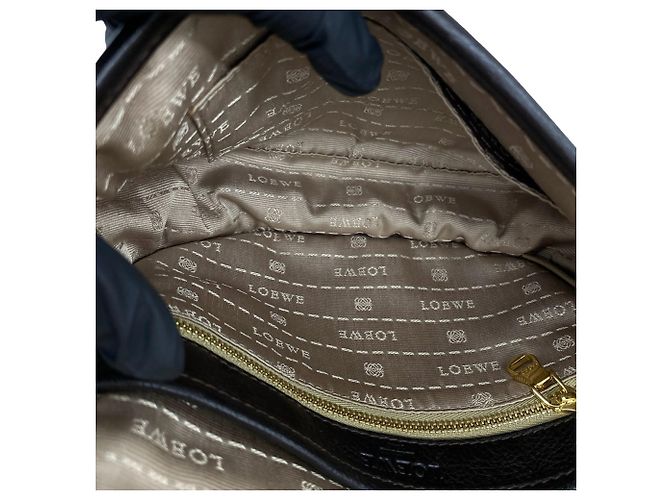 Loewe Vintage Logo Geprägte Leder-Schultertasche Braun - Ansicht 9