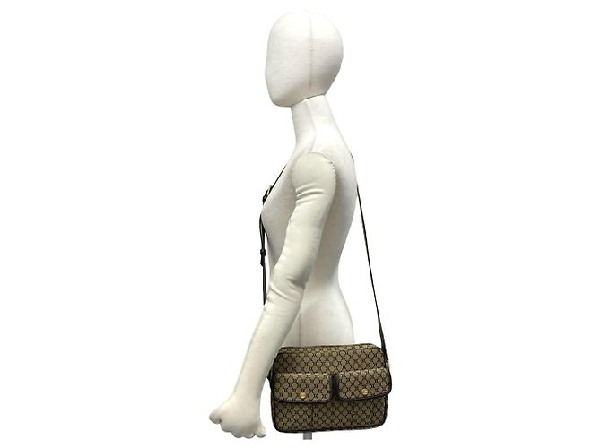 16 Céline Celine Macadam Blazon Pattern Schultertasche Braun Beige - Ansicht 2