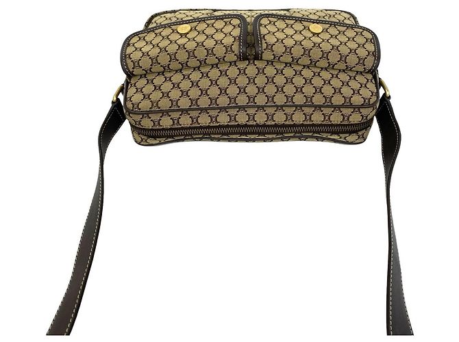 16 Céline Celine Macadam Blazon Pattern Schultertasche Braun Beige - Ansicht 4