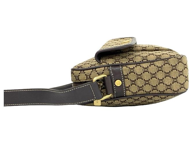16 Céline Celine Macadam Blazon Pattern Schultertasche Braun Beige - Ansicht 5