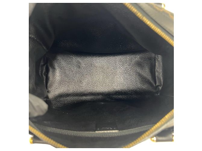 Céline Celine Vintage Macadam Blazon Pattern Handtasche Mini Boston Bag Braun Schwarz - Ansicht 9