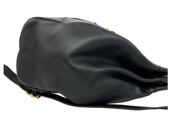 Gucci Vintage Logo Hardware Leather Drawstring Backpack Black - view 6