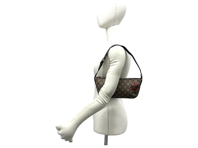 Gucci GG Supreme Pattern Heart Lederhandtasche Braun - Ansicht 2