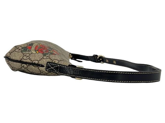Gucci GG Supreme Pattern Heart Lederhandtasche Braun - Ansicht 6
