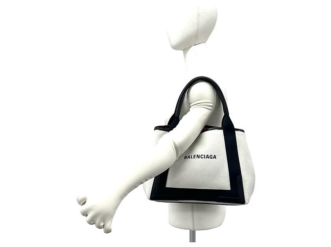 Balenciaga Navy Cabas Handtasche Schwarz Roh - Ansicht 2