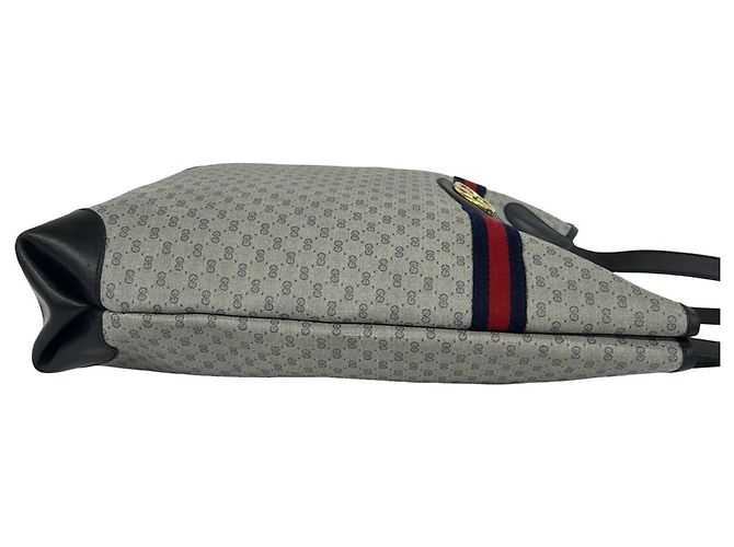Gucci Old Sherry Line Micro GG Logo Tote Bag Rot Marineblau - Ansicht 6