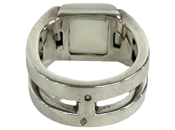 Ring Hermès Anel Faixa Hermes Medor Prata Branco - vista 6