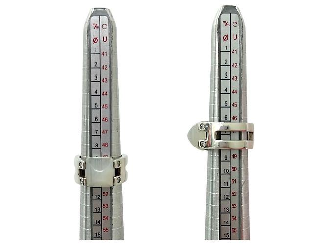 Ring Hermès Anel Faixa Hermes Medor Prata Branco - vista 7