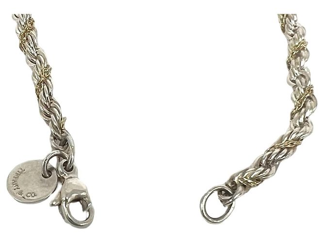 Autre Marque Tiffany & Co. Tiffany Twist Rope Halskette Silber Golden - Ansicht 5