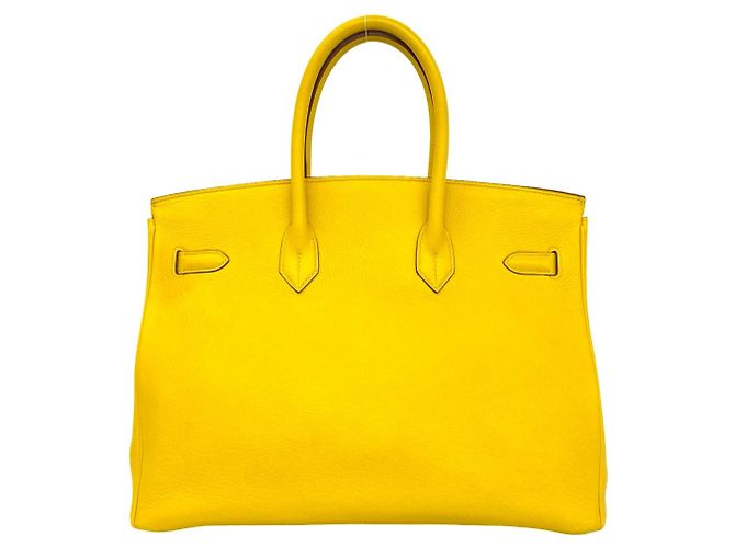 Hermès Borsa Hermes Birkin 35 in pelle Taurillon Clemence gialla Giallo - vista 3