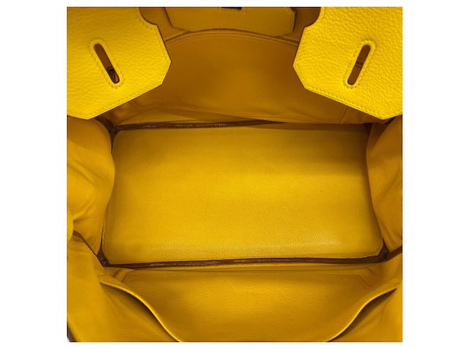 Hermès Borsa Hermes Birkin 35 in pelle Taurillon Clemence gialla Giallo - vista 9