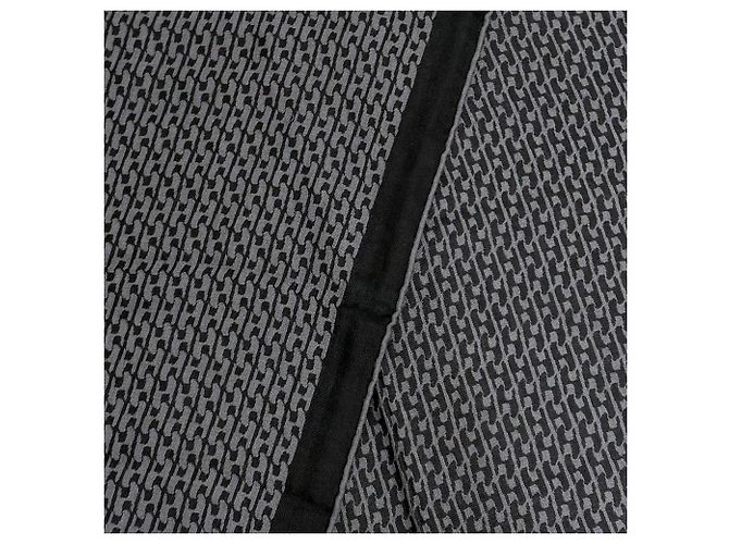 Hermès Estola HERMES de mezcla de cachemira y seda Castaño Negro - vista 8