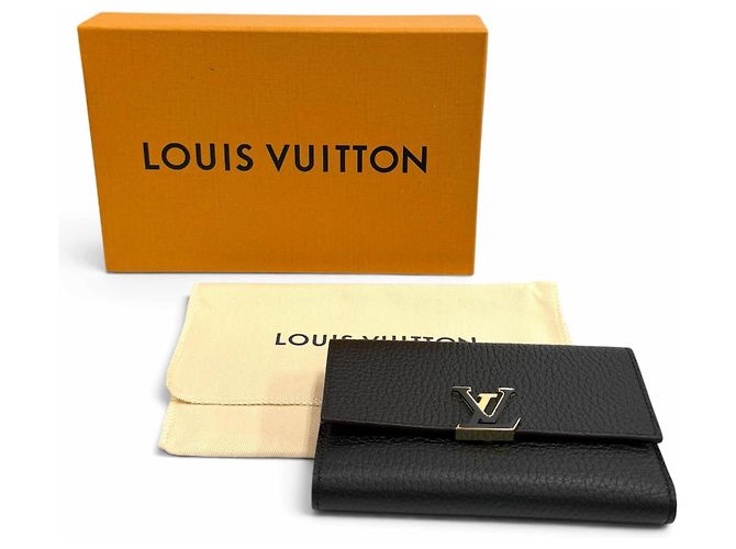 Louis Vuitton M62157 Portefeuille Capucines Compact Leather Tri-fold Wallet Negro Rosa - vista 2