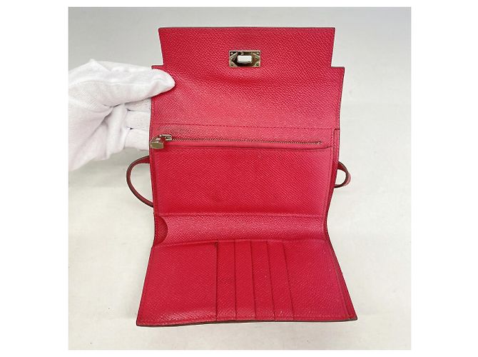 Hermès Hermes Kelly Medium Tri-fold Geldbörse Pink - Ansicht 3