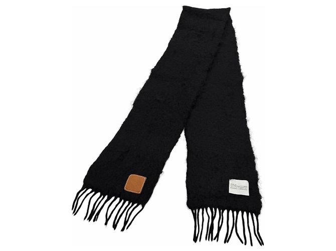 Stola Loewe in misto lana mohair nera Nero - vista 4