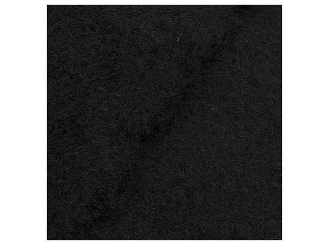 Stola Loewe in misto lana mohair nera Nero - vista 5