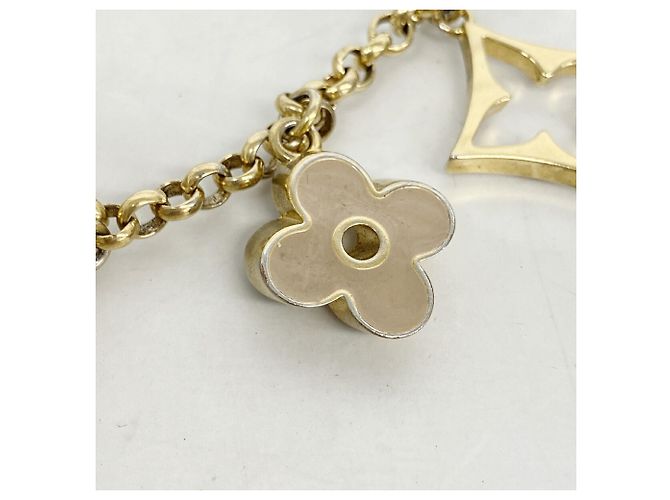 Louis Vuitton Schlüsselanhänger Charm Chain Fleur de Monogram Beige Golden - Ansicht 5