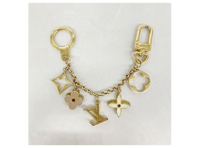 Louis Vuitton Schlüsselanhänger Charm Chain Fleur de Monogram Beige Golden - Ansicht 7