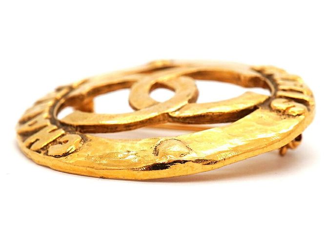 Broche Chanel plaquée or Doré - vue 3