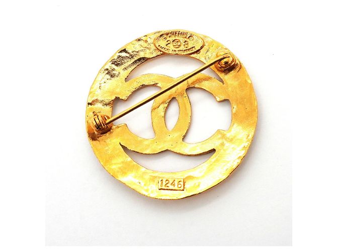 Broche Chanel plaquée or Doré - vue 4