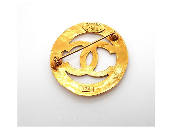 Broche Chanel plaquée or Doré - vue 5