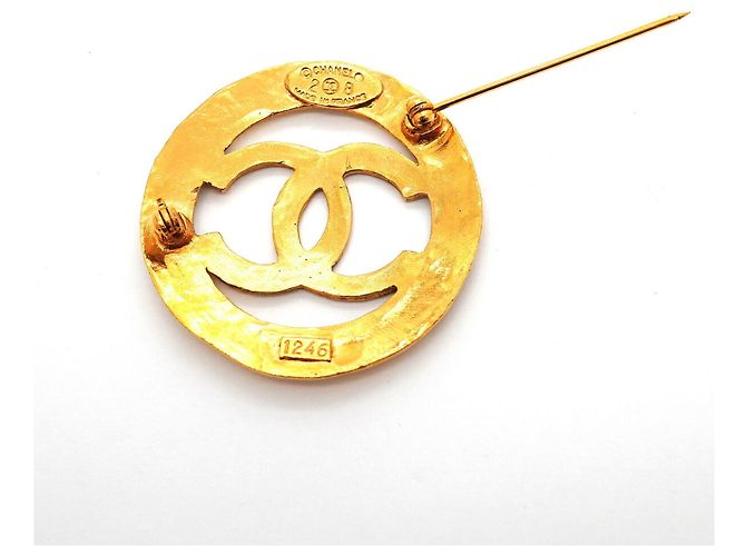 Broche Chanel plaquée or Doré - vue 6