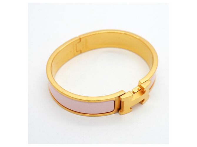 Bracciale Hermès Clic Clac PM GP Plated Gold Pink Rosa D'oro - vista 2