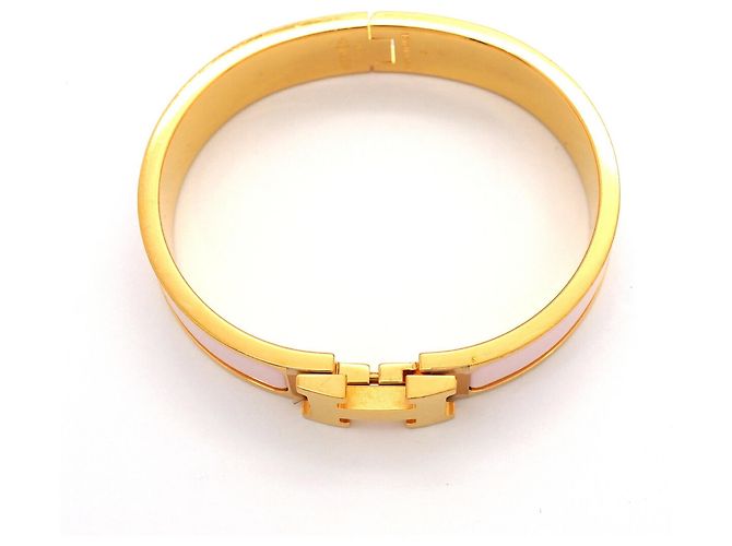 Bracciale Hermès Clic Clac PM GP Plated Gold Pink Rosa D'oro - vista 3
