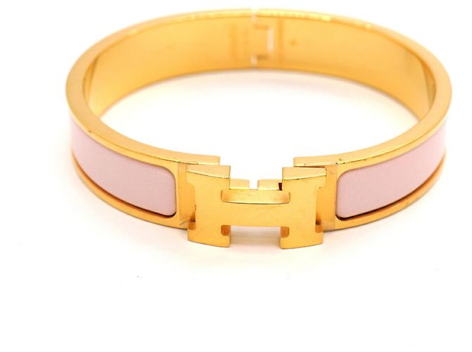 Bracciale Hermès Clic Clac PM GP Plated Gold Pink Rosa D'oro - vista 4