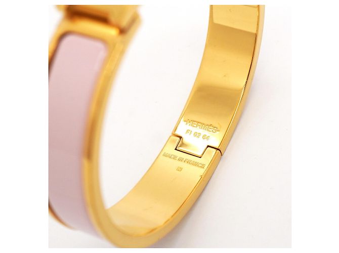 Bracciale Hermès Clic Clac PM GP Plated Gold Pink Rosa D'oro - vista 5