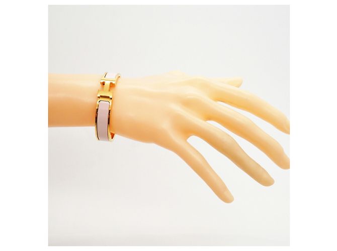 Bracciale Hermès Clic Clac PM GP Plated Gold Pink Rosa D'oro - vista 6