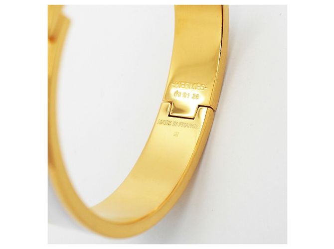 Bracciale Hermès Clic Clac PM in Oro e Bianco D'oro - vista 5