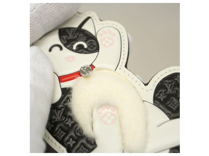 Louis Vuitton Monogram LV Cat Schlüsselanhänger Schwarz Weiß - Ansicht 6
