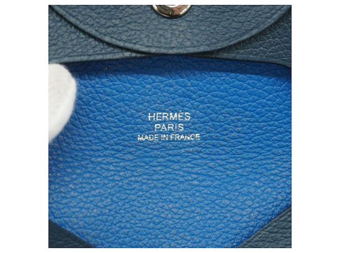 Hermès Hermes Bastia Verso Evercolor Coin Case Blu navy - vista 5