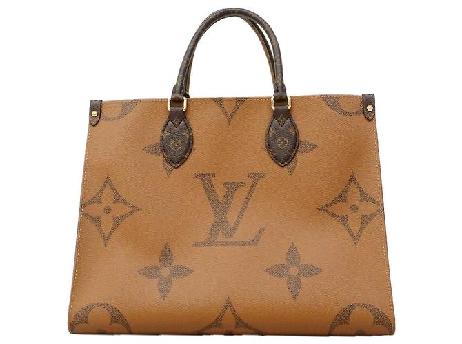 Sac cabas Louis Vuitton Monogram Giant Reverse OnTheGo MM Marron - vue 8