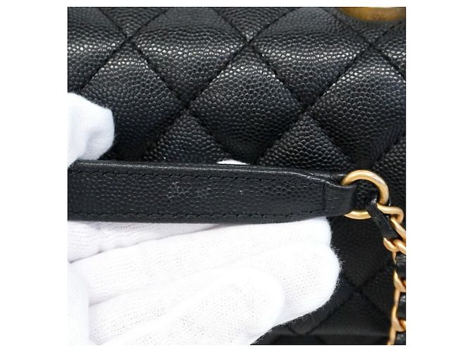 Coco Handle Borsa a mano Chanel in vitello grana nero - vista 7