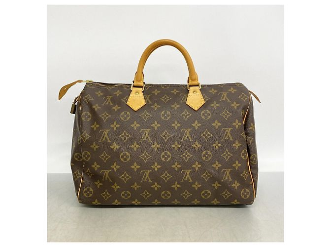 Sac à main Louis Vuitton Monogram Speedy 35 Marron - vue 10
