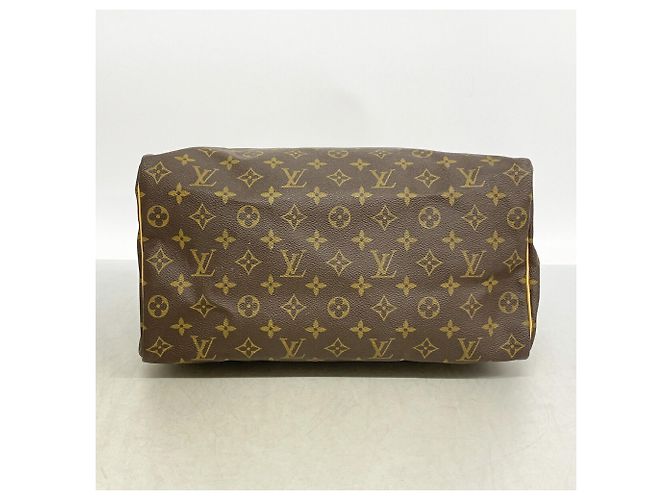 Sac à main Louis Vuitton Monogram Speedy 35 Marron - vue 3